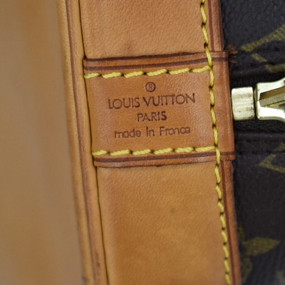 LOUIS VUITTON LV Logo Alma Hand Bag Monogram Leather Brown France - Picture 8 of 14